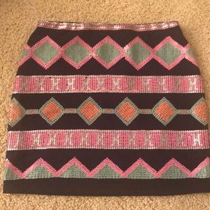 Navy blue shirt with Aztec sequin design